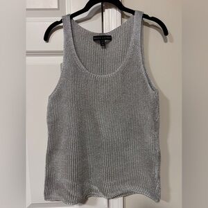 Ralph Lauren Black Label Silver Metallic Fiber Sleeveless Top.